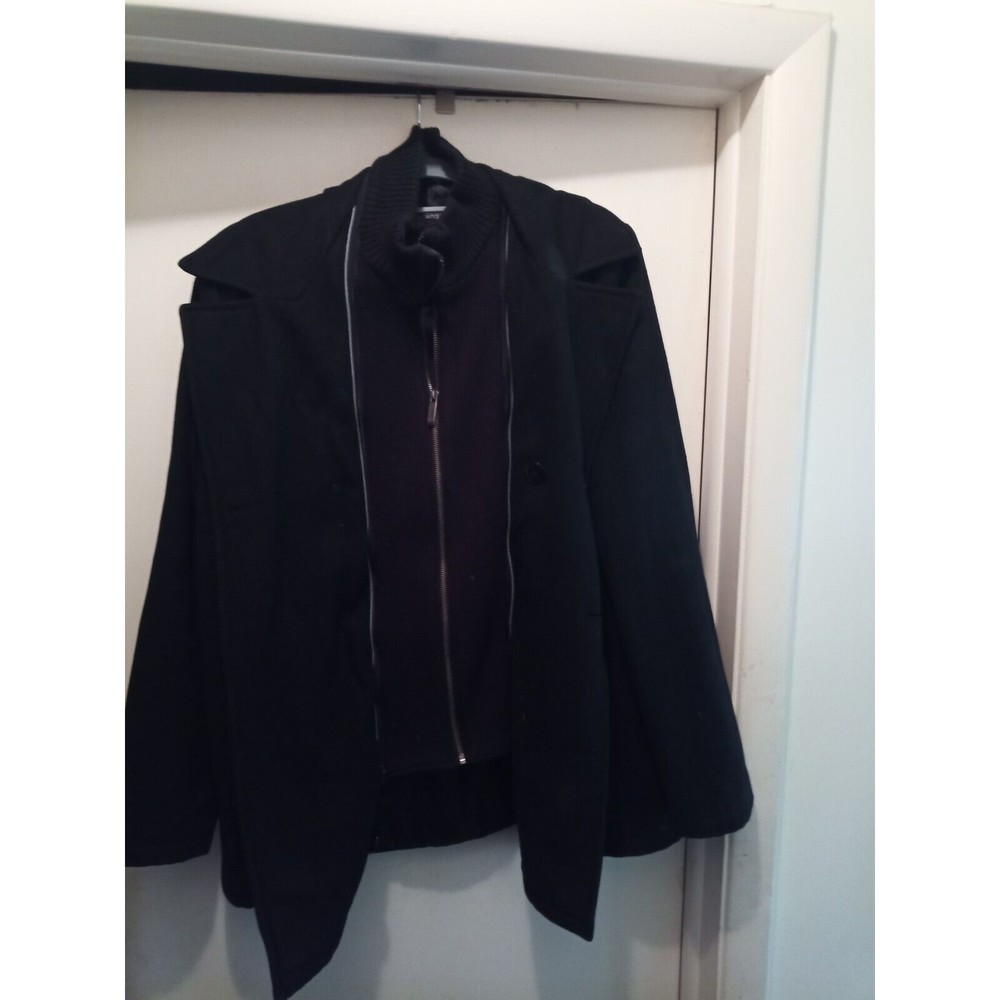 Kenneth Cole Reaction wool button down coat, size large, black, mens